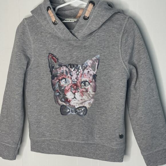 Eat Ants By Sanetta Soft Sequin Cat Hoodie Sweatshirt Size 3-4 98cm - Picture 2 of 10